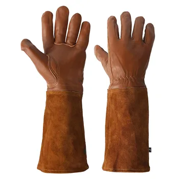 Кожаные сварочные перчатки KIM YUAN 1 пара - термостойкие / огнестойкие, идеально подходят для садоводства / сварки Tig /пчеловодства /барбекю