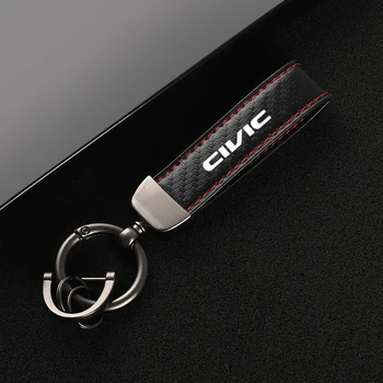 Кожаный брелок для автомобиля с пряжкой в виде подковы ювелирный брелок для Honda CIVIC 10-го поколения 8-го поколения с логотипом Автомобильные аксессуары