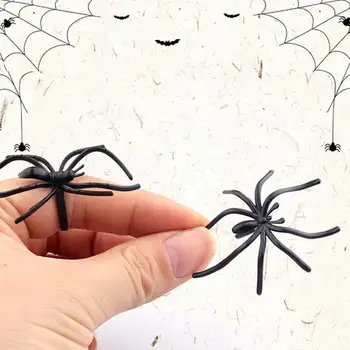 Кольцо с пауком, привлекающее внимание, кольцо с пауком на Хэллоуин, Декоративное украшение в виде паутины, Регулируемое кольцо с пауком, видимое ночью, для вечеринки