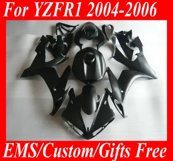 Комплект инжекционных обтекателей для YAMAHA YZFR1 04 05 06 YZF R1 2004 2005 2006 YZFR1000 ABS Все матовые черные Обтекатели + 7 подарков YP27