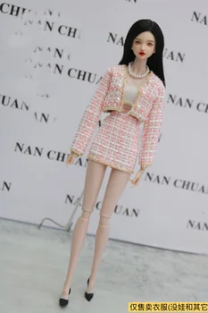Комплект одежды ручной работы/ пальто с поясом + юбка + белый топ/ 30 см кукольная одежда осенняя одежда Для 1/6 Xinyi FR ST Кукла Барби игрушка