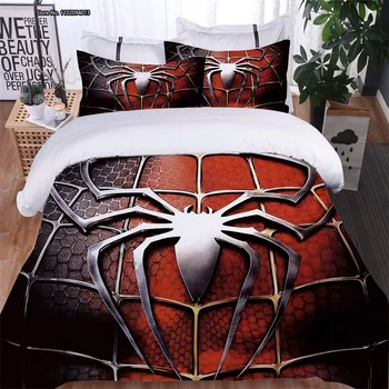 Комплект постельного белья из домашнего текстиля с рисунком Человека-паука, 3D цифровая печать, украшение спальни, Пододеяльник, наволочка