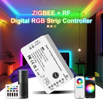 Контроллер светодиодной ленты ZigBee RF для приложения яркости и цвета, интеллектуальное управление освещением, 9 динамических режимов, световой эффект для WS2811, WS2812