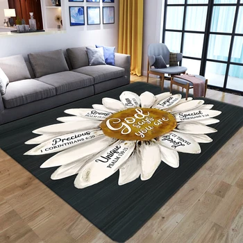 Креативные ковры с цветочным рисунком для гостиной, прикроватный коврик для спальни, противоскользящий коврик для пола в прихожей, фланелевый мягкий коврик с 3D-принтом