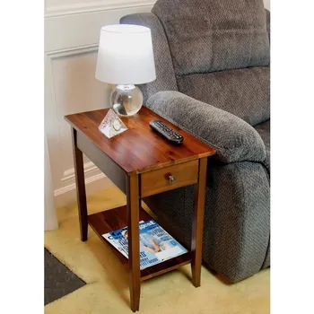 Кресло-качалка из массива акации, приставной столик, диван-столик, прочный, устойчивый, с одним выдвижным ящиком и нижней полкой для гостиной