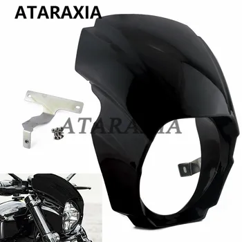 Крышка обтекателя передней фары мотоцикла, Защитная маска для Harley Softail Breakout 2018 2019 2020 2021, Глянцевый Черный АБС-пластик