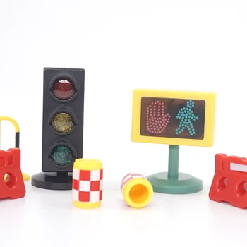 Кукольный домик из 1 шт., миниатюрные дорожные знаки, дорожный свет, Обучение безопасности детей, Детские головоломки, Светофорные игрушки, подарки