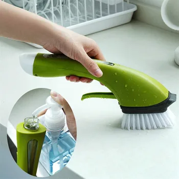 Кухонная щетка для мытья посуды С длинной ручкой, щетка для чистки ванной комнаты С автоматическим добавлением моющего средства, инструменты для мытья посуды