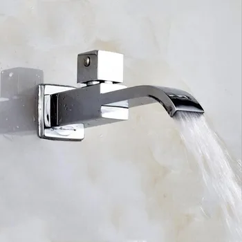Латунная швабра G1 / 2, смеситель в стиле водопада для бассейна, Настенный смеситель для кухни, ванной комнаты, удлиненный кран для холодной раковины, умывальника