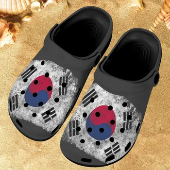 Летние дышащие сандалии под флагом Южной Кореи, женская удобная пляжная обувь для прогулок, нескользящие горки для ванной