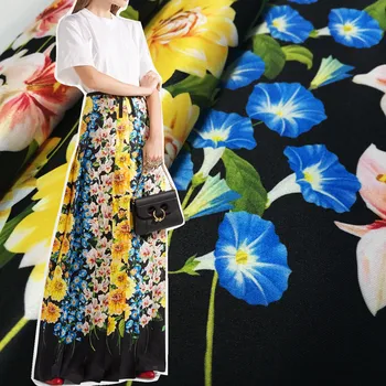 Летняя женская одежда 145x100 см из полиэстеровой эластичной атласной ткани высокого класса с цифровой печатью на заказ.