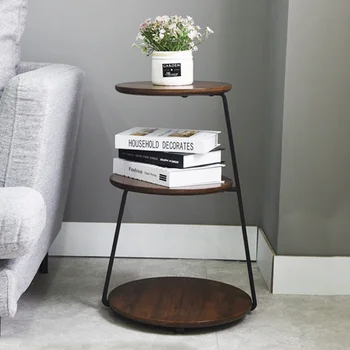 Маленький чайный столик Простой креативный диван в скандинавском стиле, приставной столик для дома, стол для гостиной, ретро 3-слойный креативный круглый