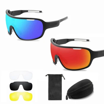 Материал ПК 4 линзы Полнокадровые очки для велоспорта на открытом воздухе, мультистильные HD-линзы, ветро- и износостойкие очки для велосипеда и мотоцикла