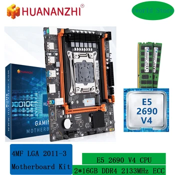Материнская плата HUANANZHI kit xeon x99 с процессором LGA 2011 v3 4MF E5 2690 V4 и ddr4 32 ГБ (2*16 ГБ) 2133 МГц RECC-памяти combo M.2 NVME