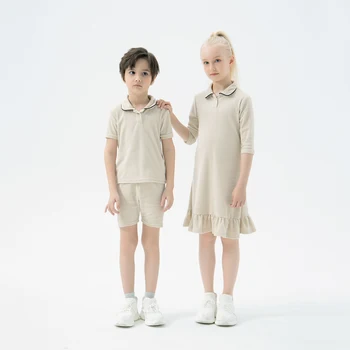 Махровая ткань 2023 Одежда для девочек и мальчиков Детское платье Комплект для мальчиков и рубашка Детский комбинезон