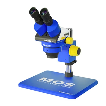 Механический тринокулярный /бинокулярный стереомикроскоп 6-45X HD с регулировкой на 360 ° для идентификации гравировки Инструмент для ремонта MOS260 MOS300