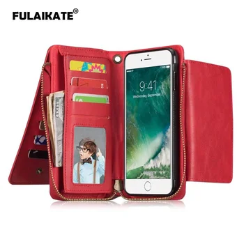 Многофункциональный Чехол-бумажник FULAIKATE для iPhone 7, Мягкая Задняя крышка из ТПУ с Откидной крышкой для iPhone7, Карман для Карт, Защитные Чехлы Для Телефонов