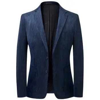 Мода 2021 года, весенне-осенний мужской повседневный блейзер с длинным рукавом, верхняя одежда, мужские приталенные костюмы, куртки, мужские пальто на пуговицах, O553