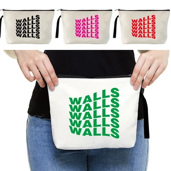Модная косметичка с надписью Color Walls, холщовые женские дорожные сумки для макияжа, сумка на молнии, женская сумка для мытья туалетных принадлежностей в японском стиле, новинка