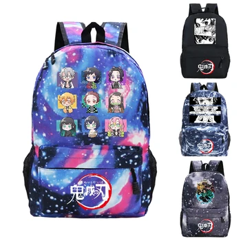 Модные рюкзаки Demon Slayer Kimetsu No Yaiba, детская сумка для книг, рюкзак для мальчиков и девочек, подростковая сумка для ноутбука, Mochila, Мужской Женский рюкзак