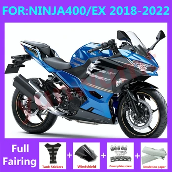 Мотоцикл Весь комплект обтекателей подходит для Ninja400 EX400 EX Ninja 400 2018 2019 2020 2021 2022 2023 Комплект обтекателей кузова синий черный