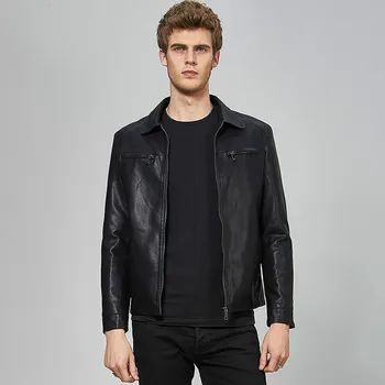 Мужская кожаная куртка, модная черная мотоциклетная куртка, Одежда Для мужчин, искусственная кожа, осень-зима, приталенная, крутая, Плюс Размер, куртка для мальчиков 3xl
