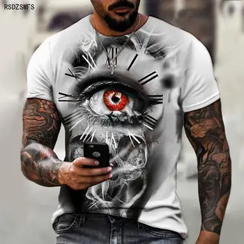 Мужская футболка с короткими рукавами, винтажная рубашка с 3D-принтом gray pointer, модная уличная одежда, большой размер 6XL, 2023