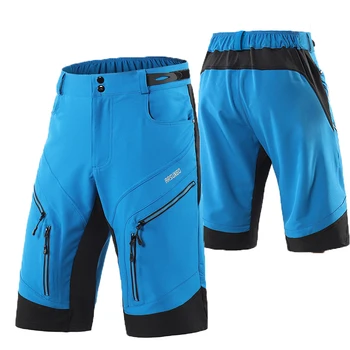 Мужские велосипедные шорты, дышащие велосипедные брюки, обтягивающие быстросохнущие спортивные велосипедные брюки с несколькими карманами на молнии, подходящая верхняя одежда для пеших прогулок
