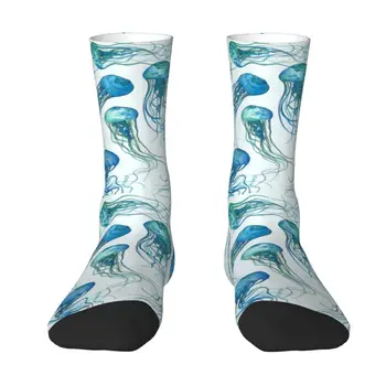 Мужские носки для экипажа Jellyfish Ocean, унисекс, забавные носки с 3D-печатью