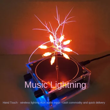 Музыкальная шкатулка с катушкой Тесла, Искусственная молния, Сенсорный аудиовход, Научный эксперимент Bluetooth