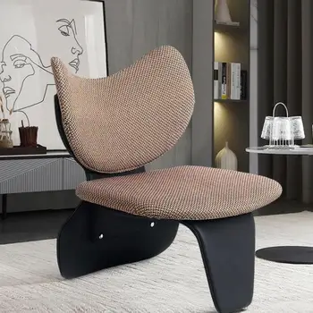 Мультяшное кресло для отдыха в гостиной Итальянский минималистичный хлопковый льняной стул с маленькой спинкой Мультяшный Креативный одноместный стул