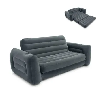 Надувной многофункциональный диван-кровать на 3 персоны Оригинальное кресло Intex Recliner Двухместный раскладной ленивый диван для обеденного перерыва