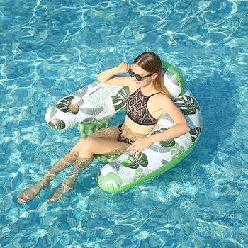 Надувной плавающий стул для бассейна, надувная плавающая кровать для воды в открытом бассейне, популярное фотокресло с отверстием для чашки