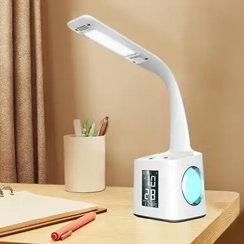 Настольная лампа, держатель для ручки, отображение времени, даты, регулируемый под разными углами для офиса