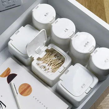 Настольная Небольшая коробка для хранения в японском стиле, Выдвижной ящик для хранения, Коробка для ватных тампонов, Зубная нить, Коробка для классификации хлопчатобумажных принадлежностей