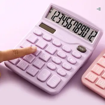 Настольный калькулятор чувствительная к батарее / солнечной энергии кнопка противоскользящая основа бухгалтерский финансовый инструмент высокой четкости 12-значный калькулятор