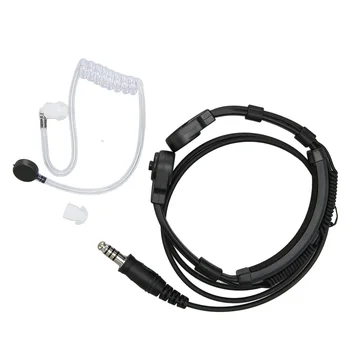 Наушники с горловым микрофоном 7,1 мм, Телескопическое шумоподавление, чистый звук, горловой микрофон, двусторонняя радиогарнитура для рации H
