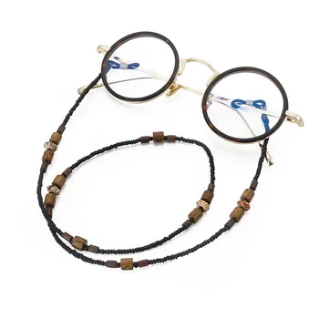 Новая деревянная цепочка для очков из бисера для женщин, модный ремешок, маска, Солнцезащитные очки, ремешок, шнур, подвешенный на шею.