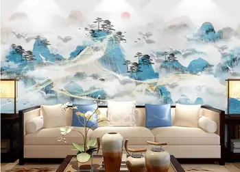 Новая китайская абстрактная живопись тушью пейзажная живопись маслом Фон для спальни кабинета обои на заказ домашний декор