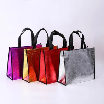 Новая модная лазерная сумка для покупок, складная Эко-большая многоразовая сумка для покупок, водонепроницаемая ткань, нетканые пакеты без застежки-молнии