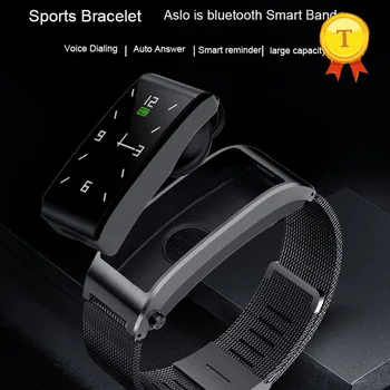 Новая стальная смарт-гарнитура для вызова Bluetooth, браслет, Два в одном, мониторинг сердечного ритма, кислорода в крови, шагомер, спортивные наручные часы для мужчин