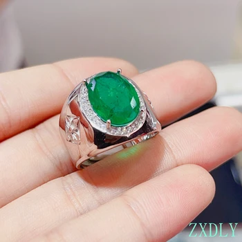 Новейшее мужское кольцо в мускулистом стиле 2023 года, Изумрудное Кольцо из стерлингового Серебра 925 Пробы, подарок для вечеринки, Красивый зеленый камень