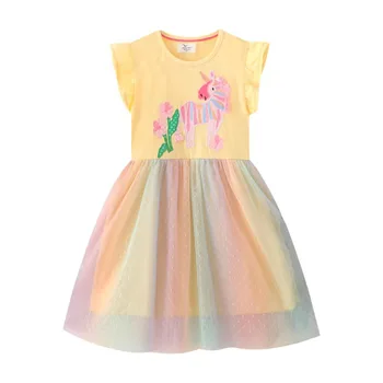 Новое платье для девочек в Европе и Америке 2023 года, Новое детское платье принцессы для девочек INS, одежда для девочек