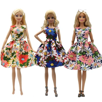 Новое платье с цветочным рисунком 30 см 1/6, 3 цвета, повседневная одежда, аксессуары для куклы, одежда для куклы Барби