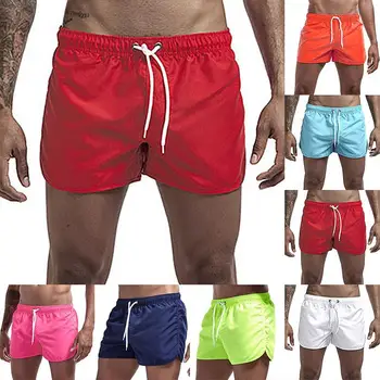 Новые летние мужские быстросохнущие пляжные шорты 2023 года, купальники, плавки для занятий спортом, бег в тренажерном зале и мужская пляжная одежда