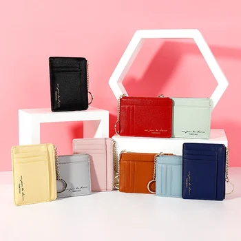 Новый кожаный женский кошелек с засовом, маленький и тонкий кошелек с карманом для монет, женские кошельки, держатели для карт, кошельки роскошных брендов, дизайнерский кошелек