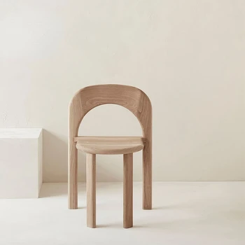 Обеденные стулья из массива дерева Со штабелируемой спинкой в скандинавском стиле, современный минималистичный табурет для укладки спинки, Дубовое кафе-Ресторан