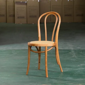 Обеденный стул Sonnet Простой ротанговый стул из массива дерева, изогнутый деревянный стул, Дизайнерский стул Sanna, обеденный стул в скандинавском стиле, обеденный стол с 4 стульями
