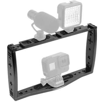 Обновление BGNing DSLR Video Rig Cage Ручной Стабилизатор Зажим для смартфона Камера Cage для Gopro Max 9 8 7 для камеры Insta360 ONE R.
