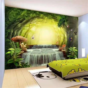 Обои Beibehang papel de parede на заказ, 3D сплошная настенная роспись, красивый фэнтезийный лес, обои для телевизора, домашний декор